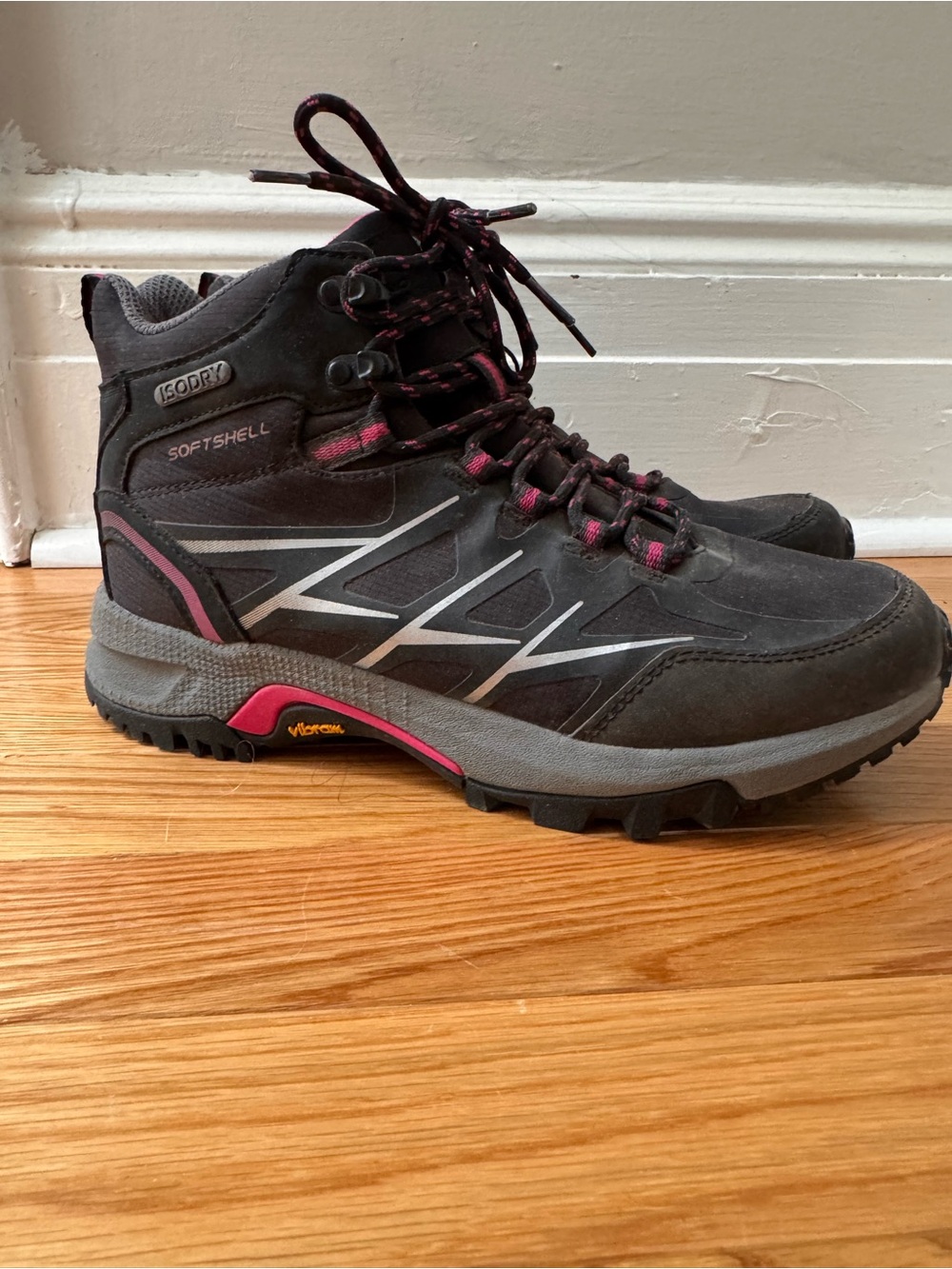 Mountain Warehouse Extreme Byzantine Hiking Boot in Black with Pink Accents